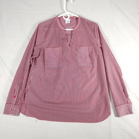 Cabi Franklin Striped Top Womens Pullover Sz M Red White Blue Patriotic Blouse - Picture 1 of 13